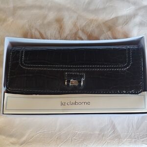 Liz Claiborne Black‎ Croc-Embossed Wallet